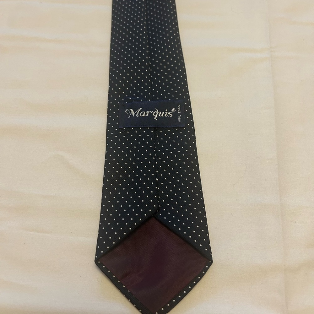 Marquise Navy Polka Dot Men's Tie